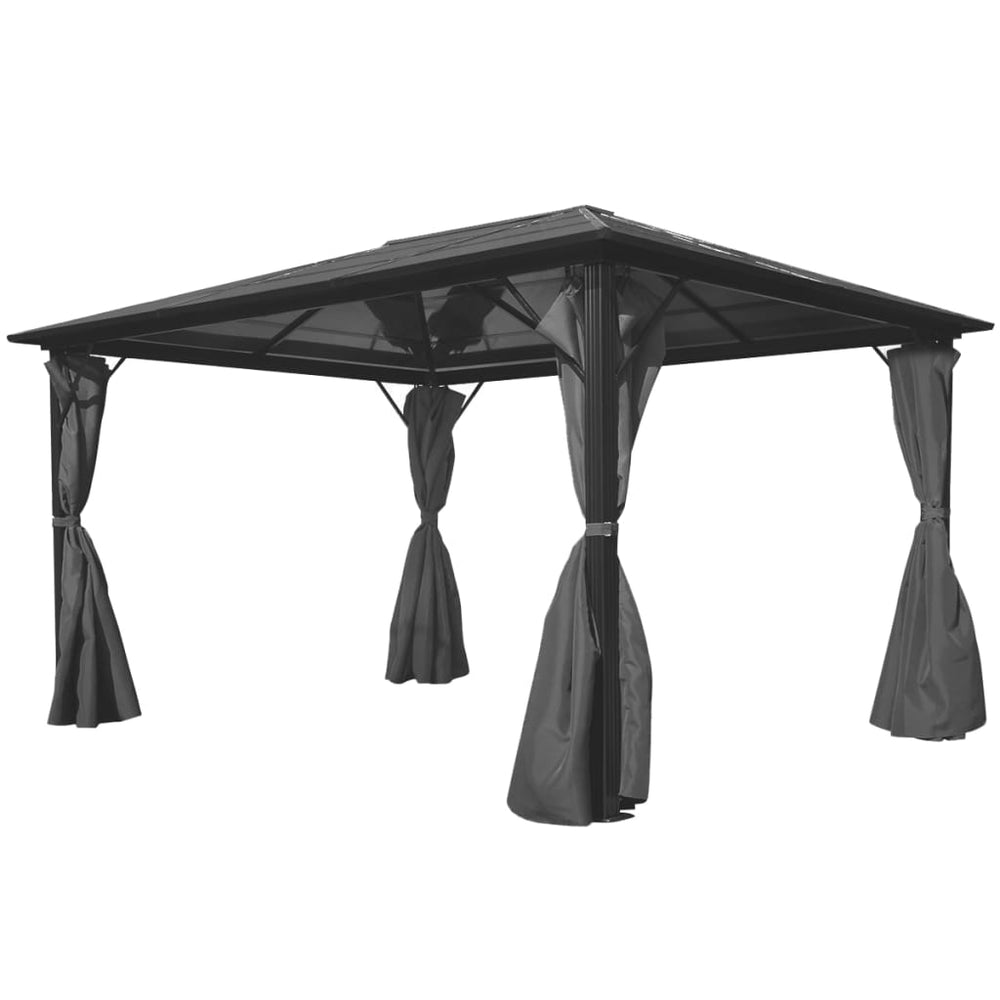 Gazebo with curtains QUEST, anthracite, 400x300cm