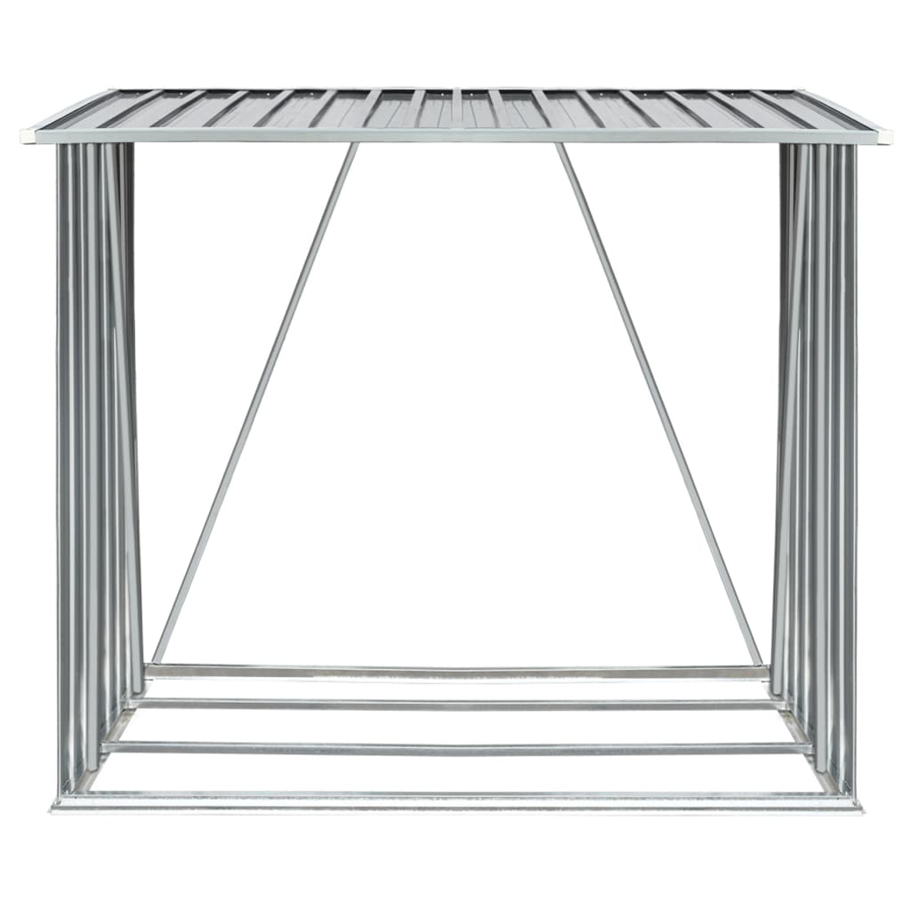 Dārza malkas šķūnis, cinkots tērauds, 163x83x154cm, pelēks