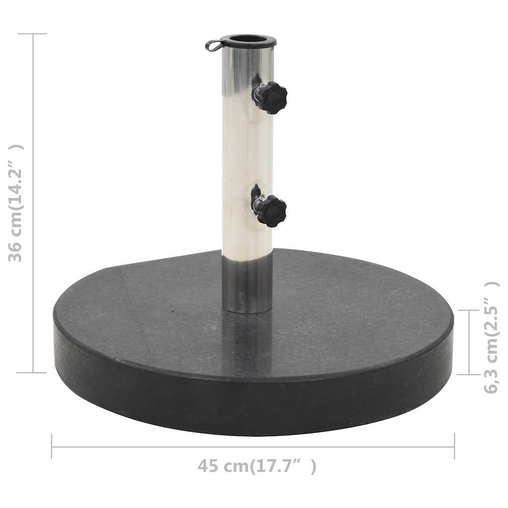 Parasol base, black, granite, 28.5kg, round
