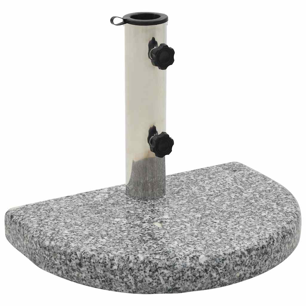 Parasol base, granite, 10kg, curved, grey