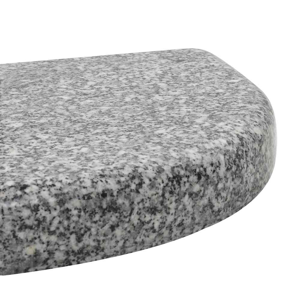 Parasol base, granite, 10kg, curved, grey