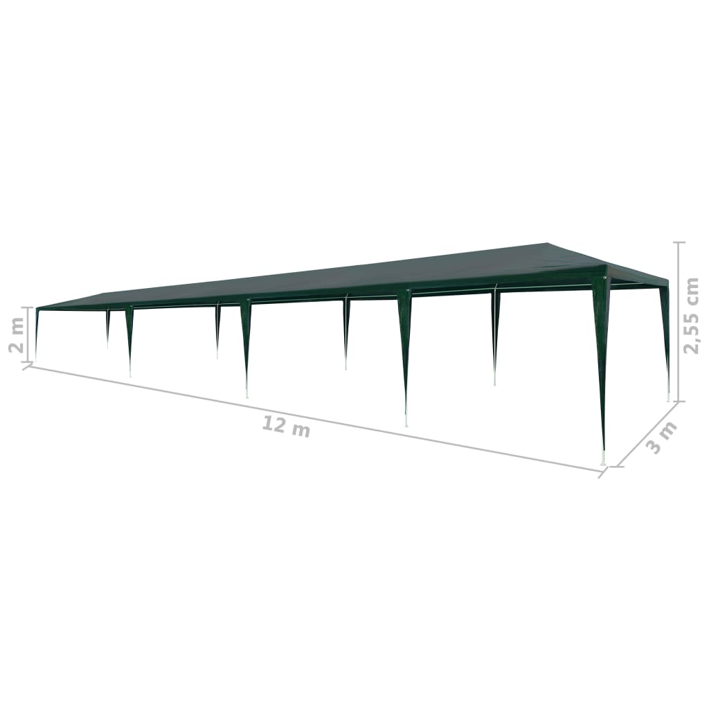 Proginė palapinė SOLAR, žalia, 3x12m
