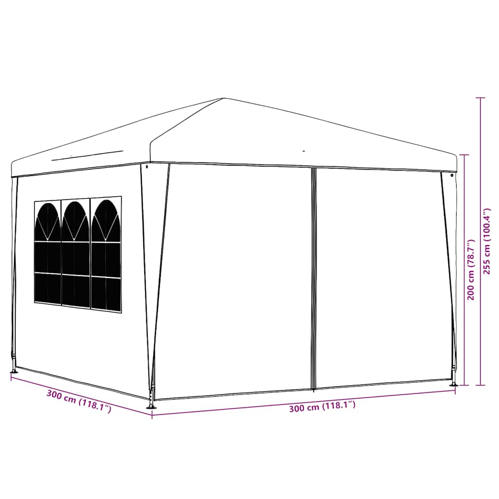 Proginė palapinė, 3x3m, antracito spalvos