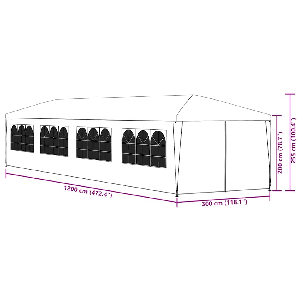 Proginė palapinė SOLAR, žalia, 3x12m