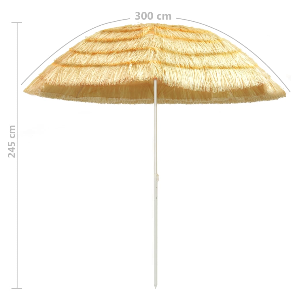 Paplūdimio skėtis, natūralus, 300cm, havajietiško stiliaus