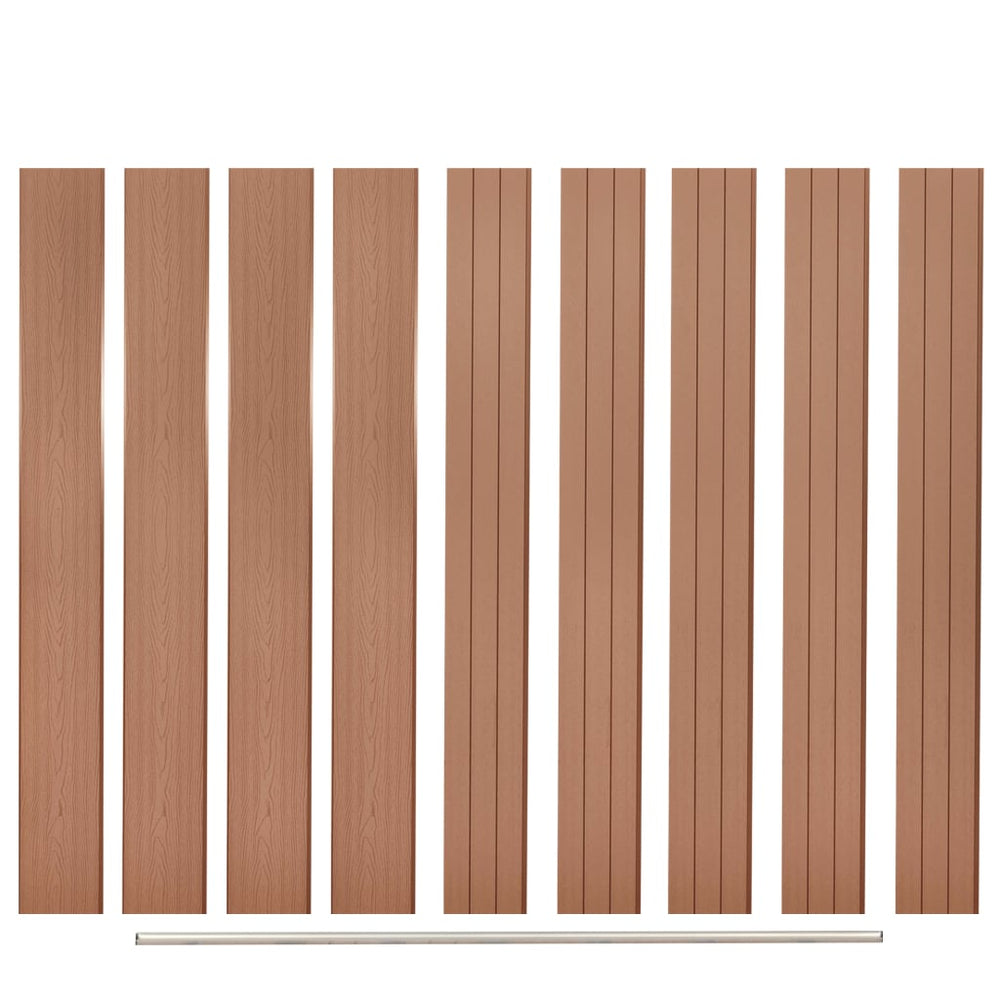 Spare fence boards, 9 pcs, brown, 170cm, WPC