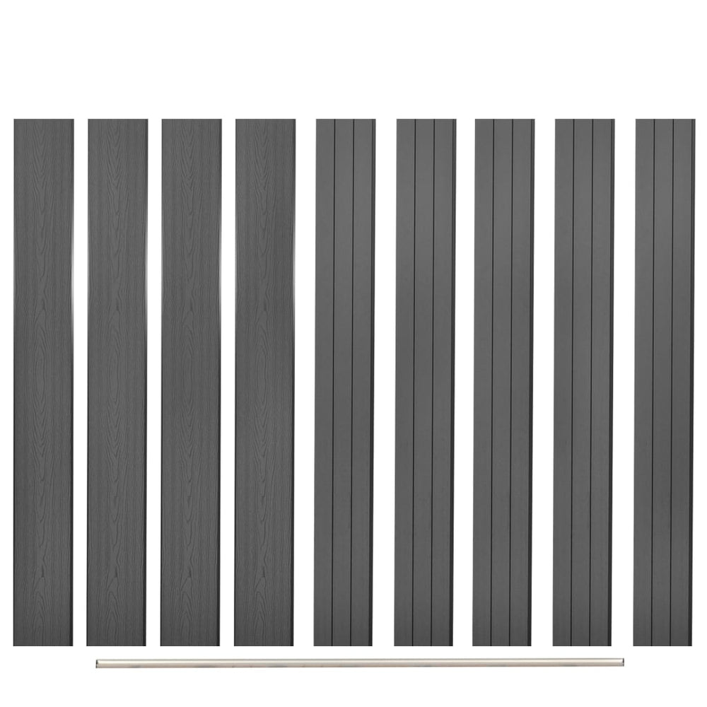 Atsarginės tvoros lentos, pilkos, WPC, 9vnt., 170cm