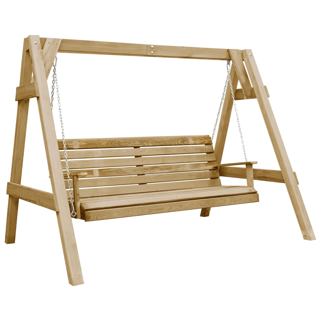 Swing bench, 205x150x157cm, impregnated pine wood