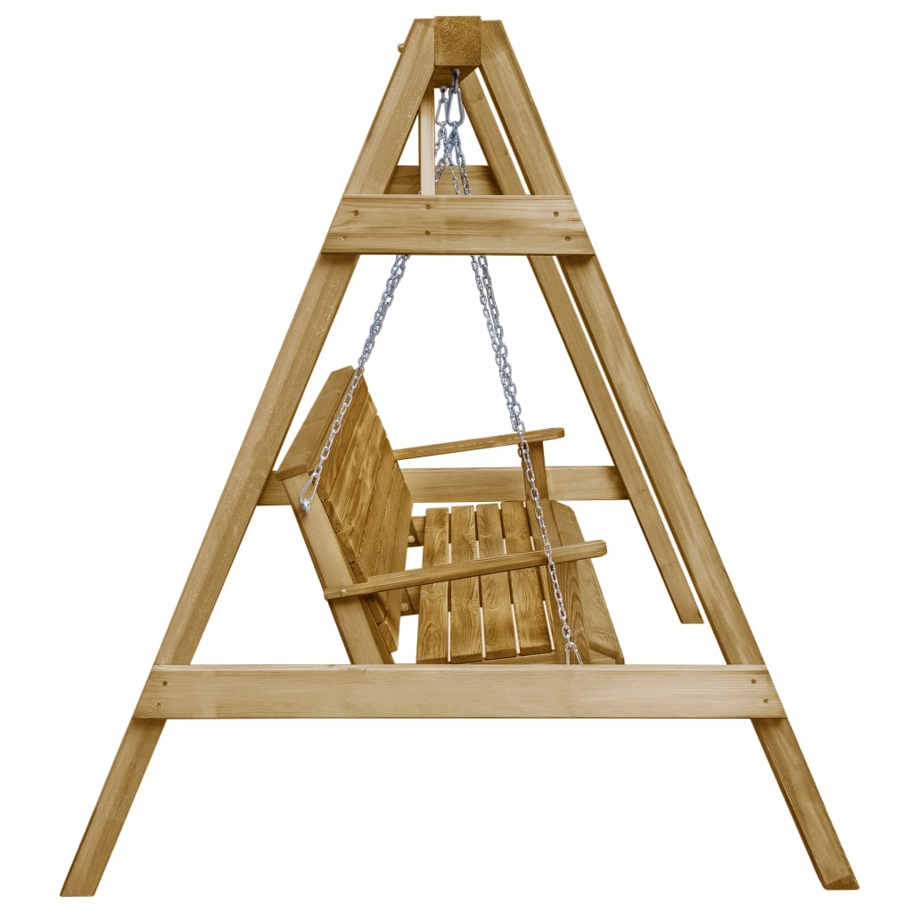 Swing bench, 205x150x157cm, impregnated pine wood