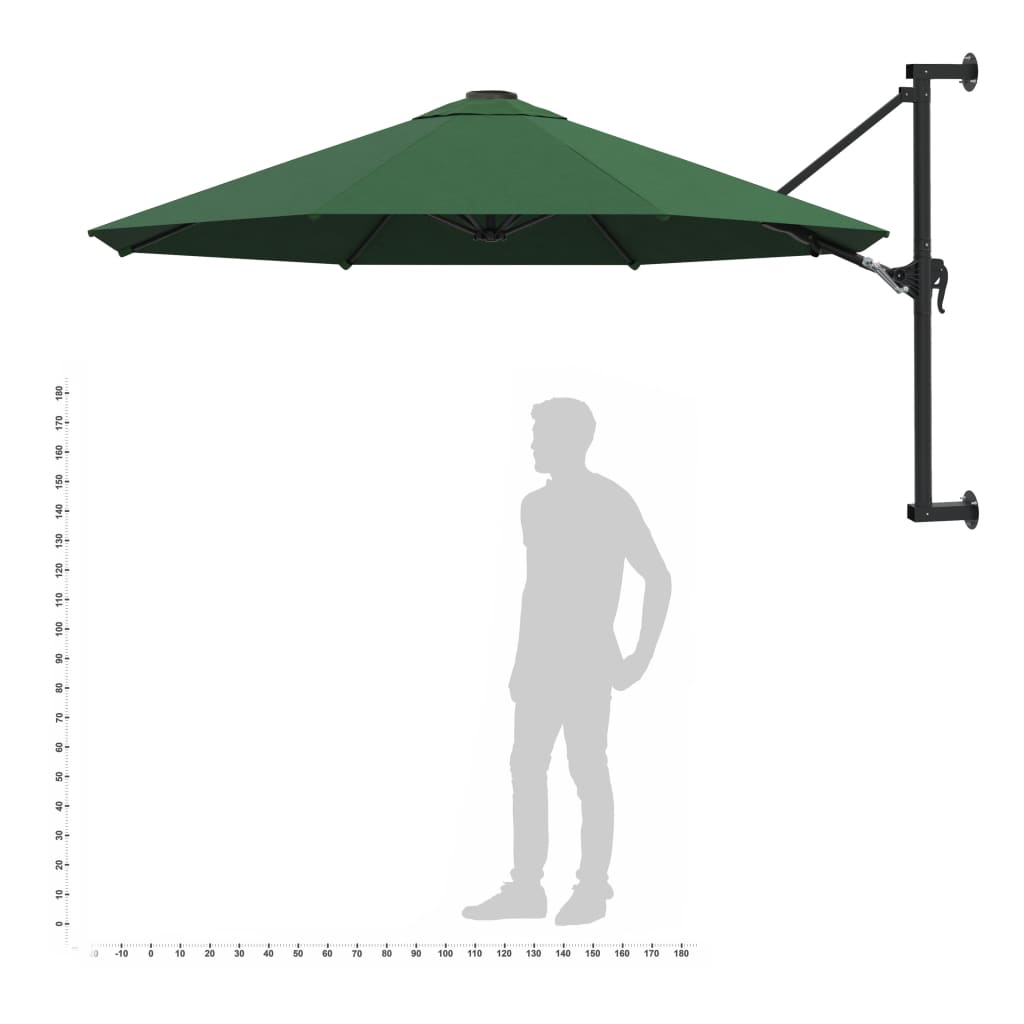 Dārza saulessargs AUDEN, zaļš, 300x131cm