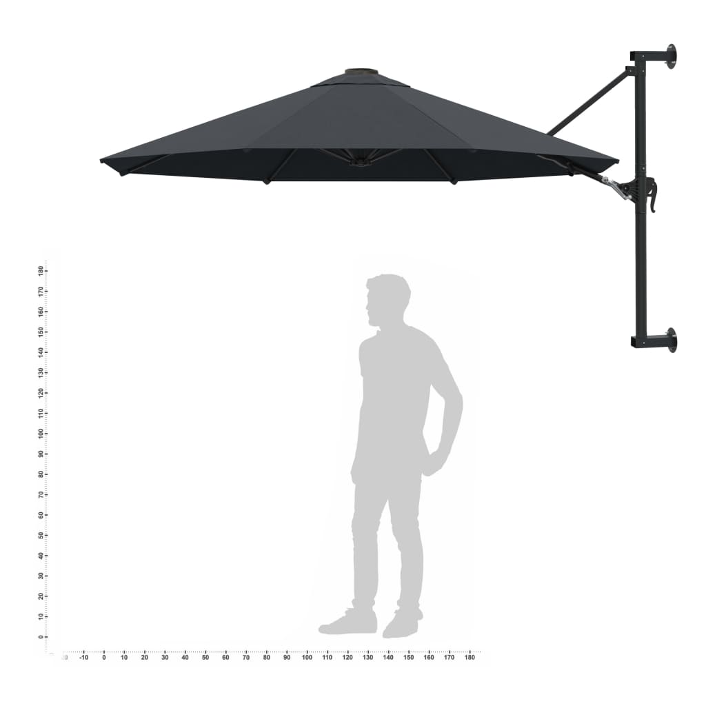 Dārza saulessargs AUDEN, antracītā krāsā, 300x131cm