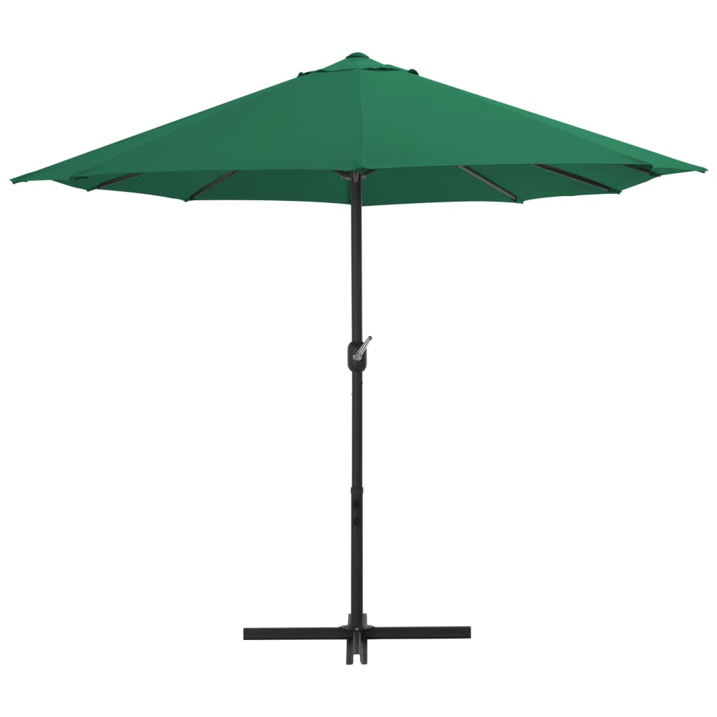 Outdoor parasol with aluminium pole, green, 460x270cm