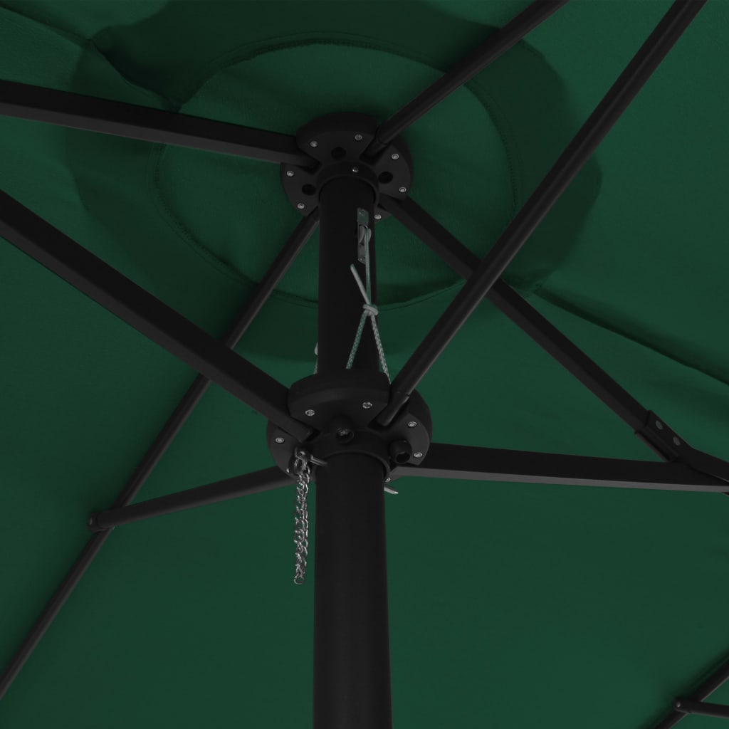 Outdoor parasol with aluminium pole, green, 460x270cm