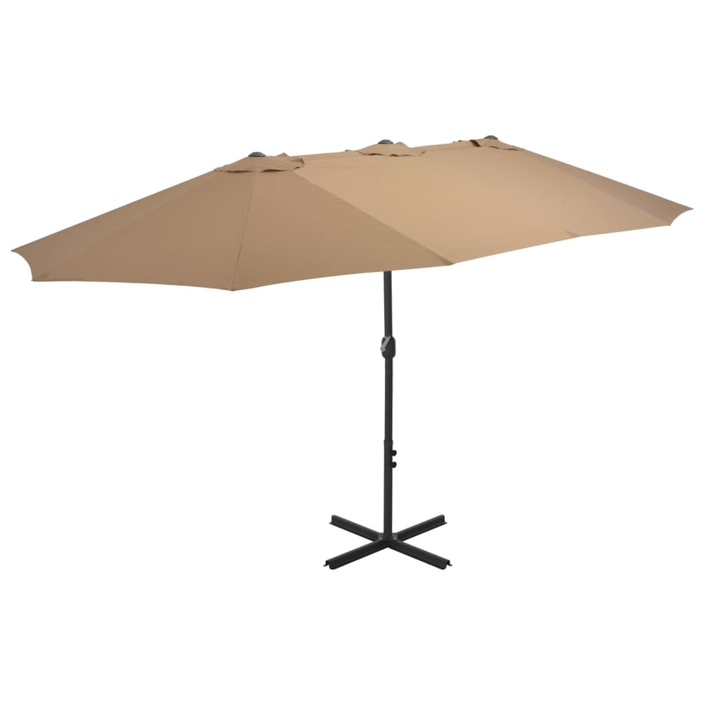 Lauko skėtis nuo saulės su aliuminio stulpu, taupe, 460x270cm