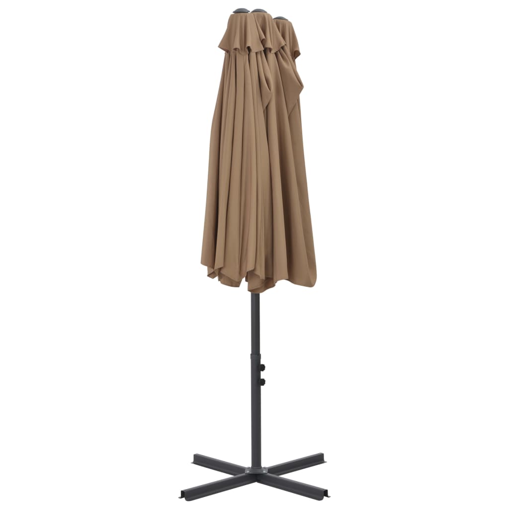 Lauko skėtis nuo saulės su aliuminio stulpu, taupe, 460x270cm