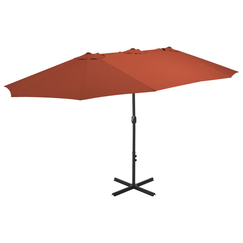 Outdoor Parasol with Aluminium Pole, Terracotta, 460x270cm