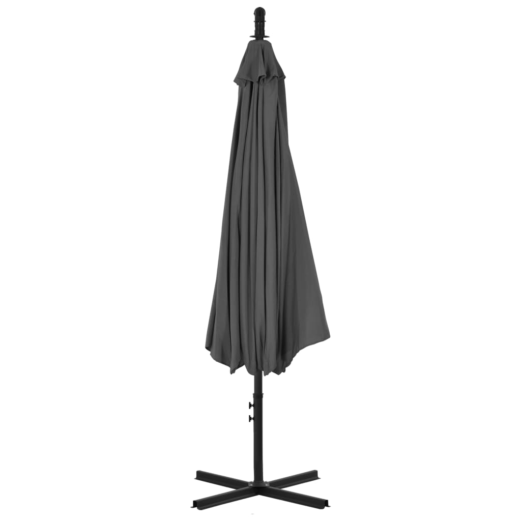 Gembinis sodo skėtis su plieniniu stulpu, antracito, 300cm