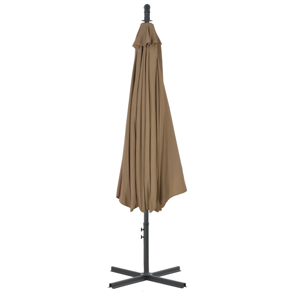 Gembinis sodo skėtis su plieniniu stulpu, taupe, 300cm