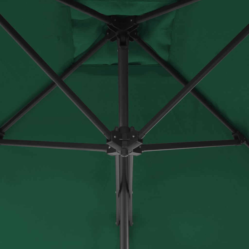 Lauko skėtis nuo saulės su plieniniu stulpu, žalias, 250x250cm