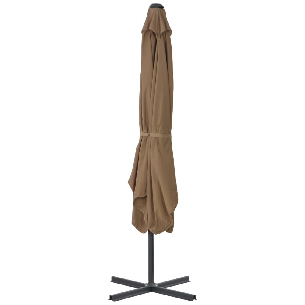 Lauko skėtis nuo saulės su plieniniu stulpu, taupe, 250x250cm