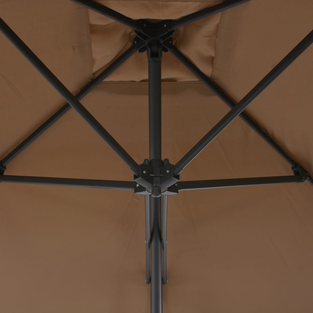 Lauko skėtis nuo saulės su plieniniu stulpu, taupe, 250x250cm