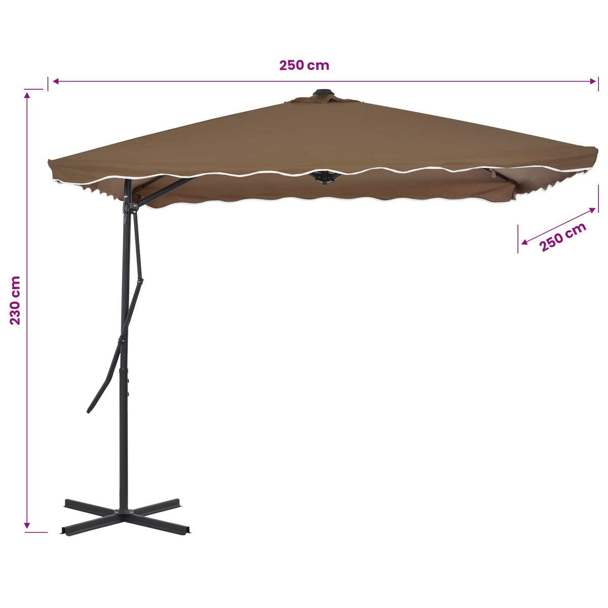 Sodo skėtis AVERY, taupe, 250x250x230cm