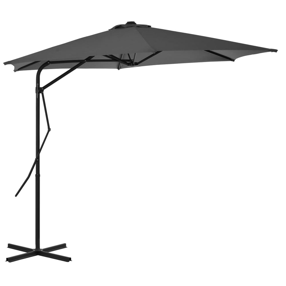 Lauko skėtis nuo saulės su plieniniu stulpu, antracito, 300cm