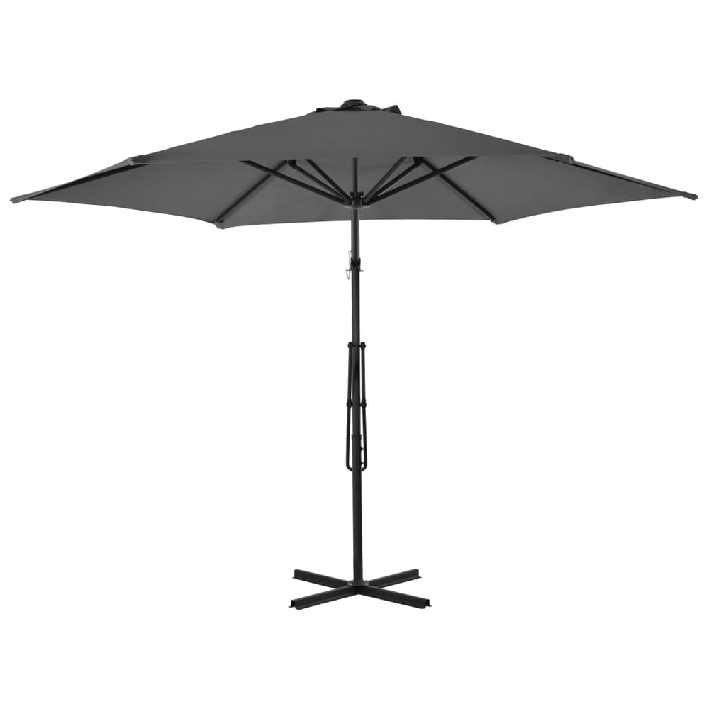 Lauko skėtis nuo saulės su plieniniu stulpu, antracito, 300cm