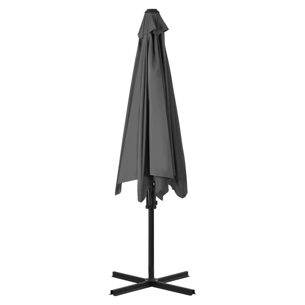 Lauko skėtis nuo saulės su plieniniu stulpu, antracito, 300cm