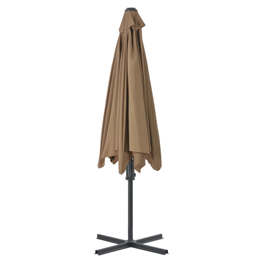 Lauko skėtis nuo saulės su plieniniu stulpu, taupe, 300cm