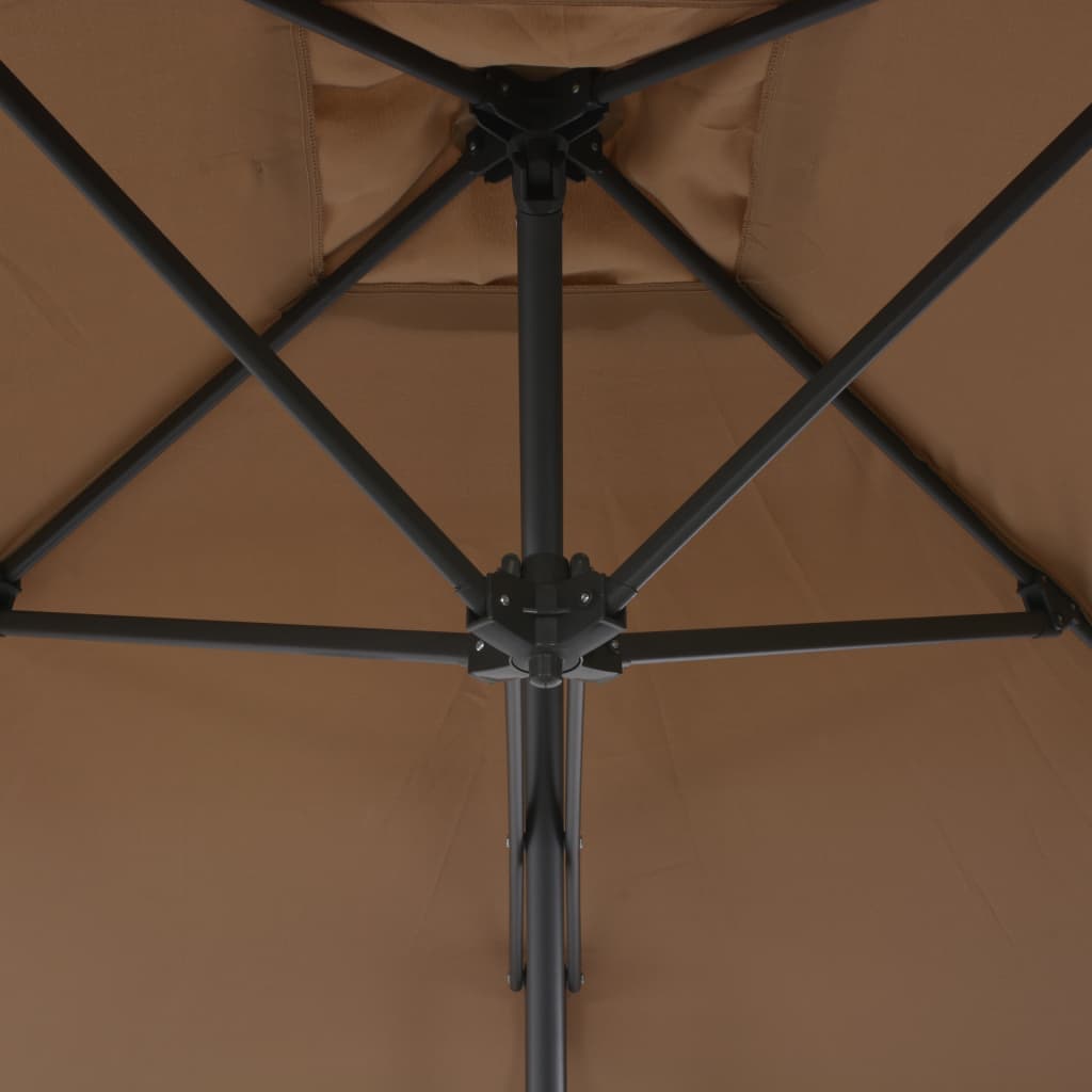 Lauko skėtis nuo saulės su plieniniu stulpu, taupe, 300cm