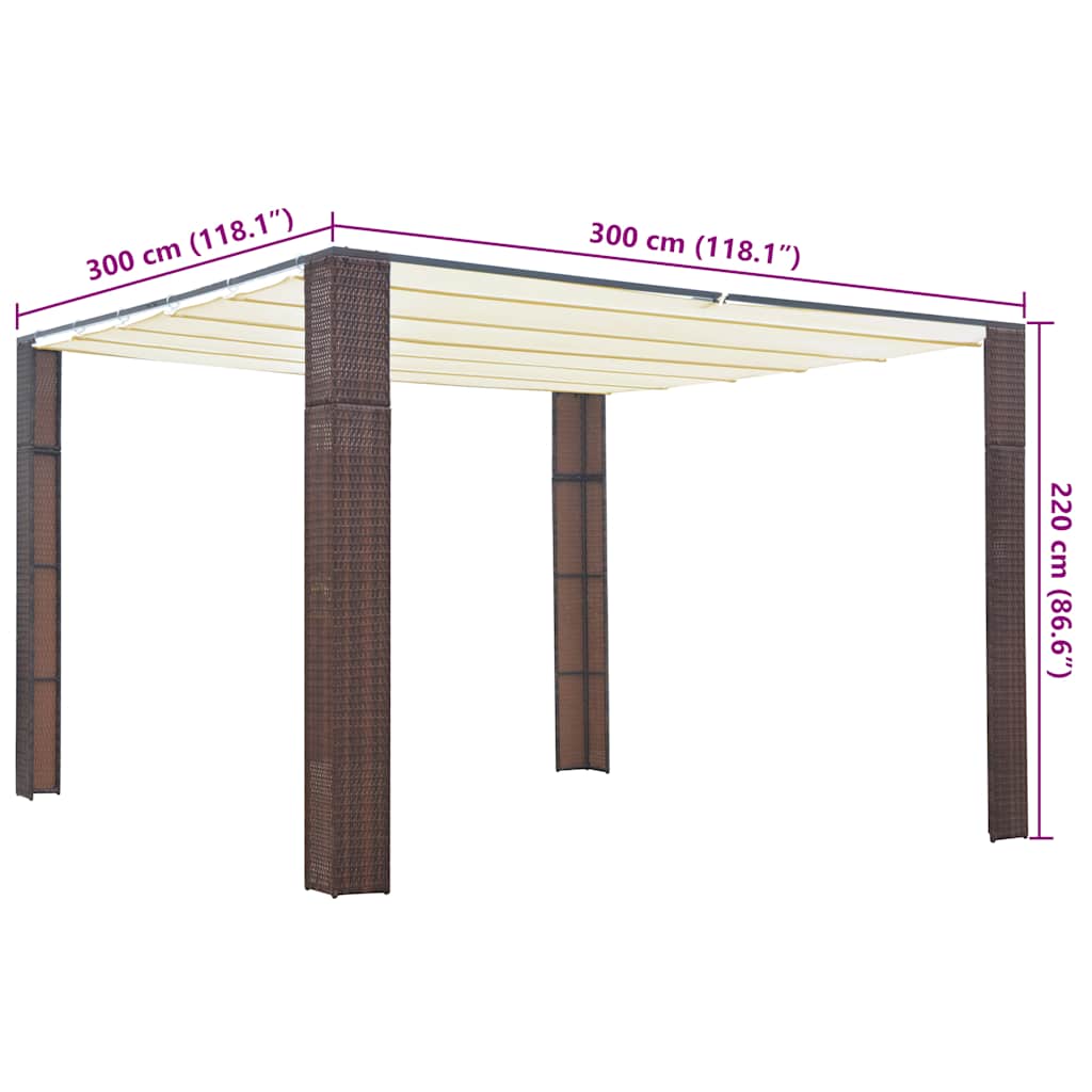 Pergola with roof PRIMO, 300x300cm