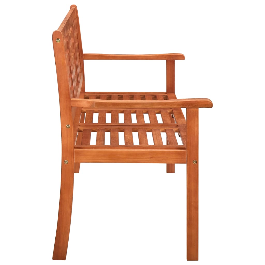 Garden Bench, 150 cm, 3-Seater, Solid Eucalyptus Wood