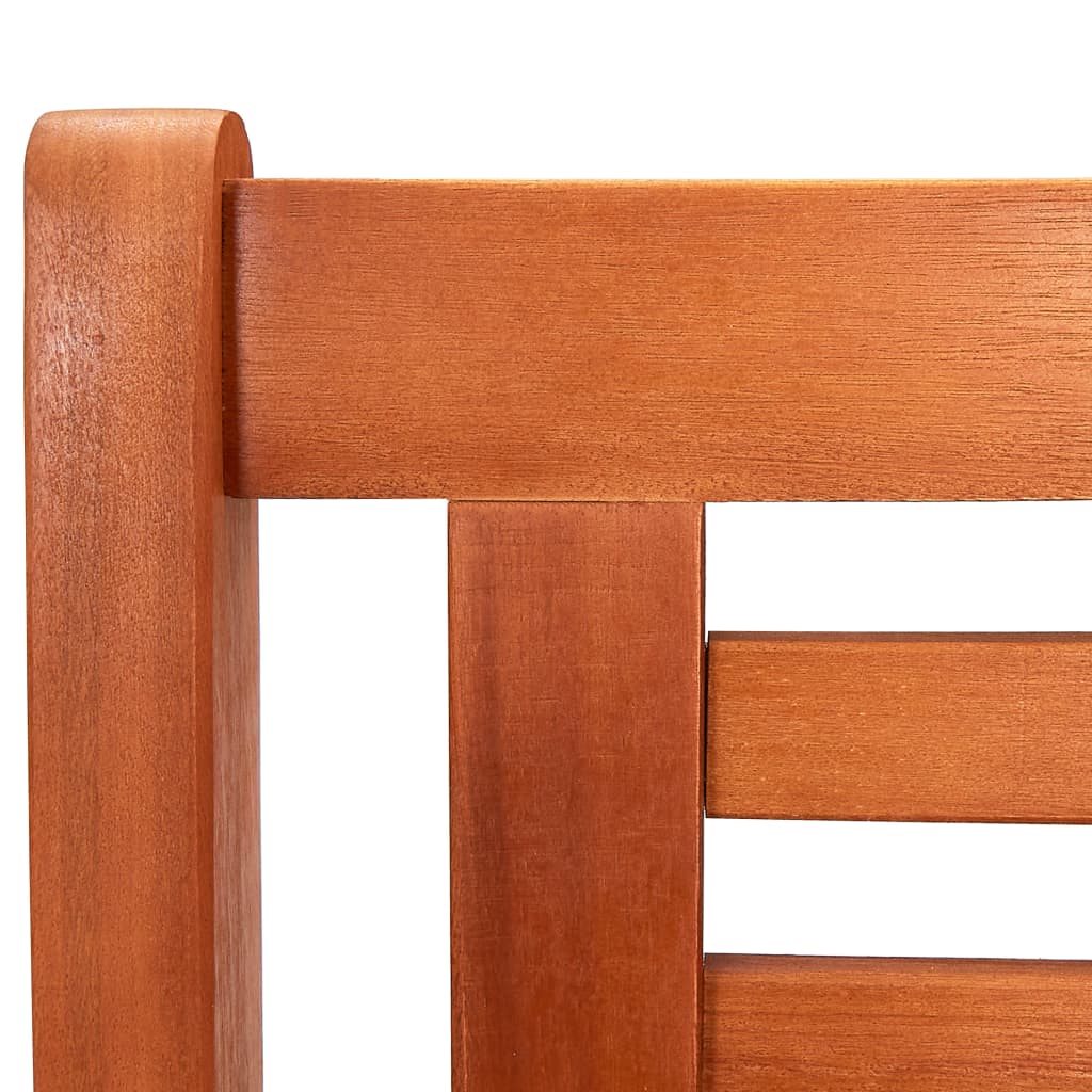 Garden Bench, 150 cm, 3-Seater, Solid Eucalyptus Wood