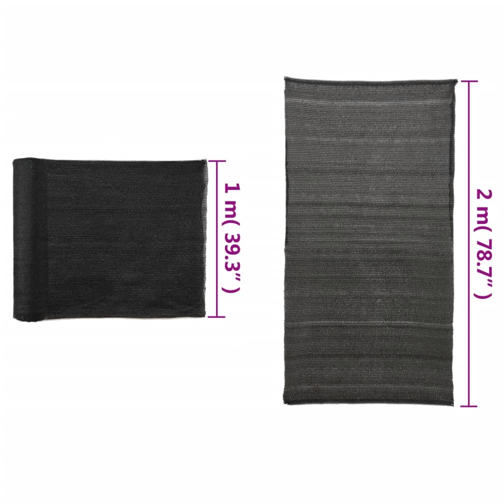 Privatumo suteikiantis tinklelis, juodas, 2x10 m, HDPE