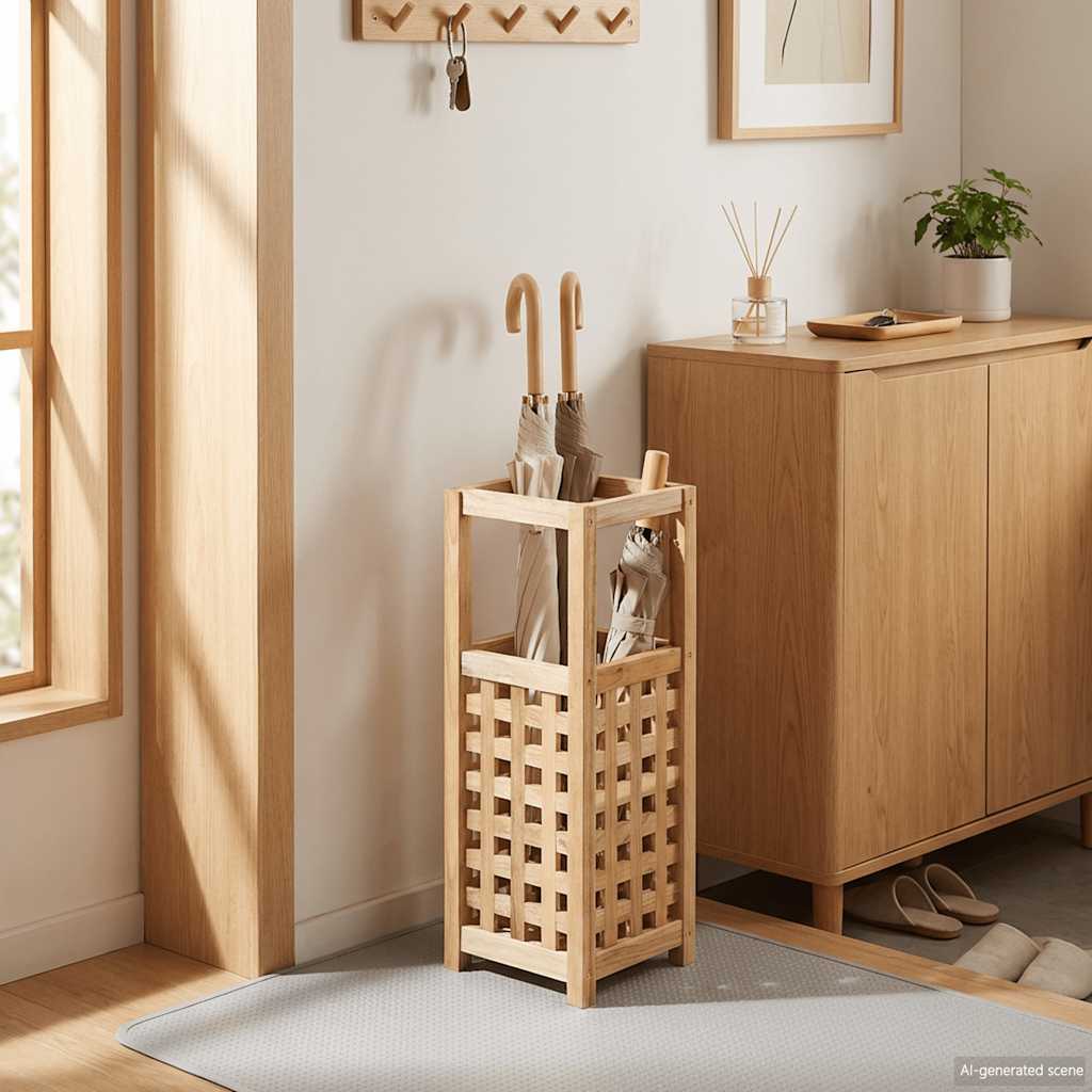 Umbrella stand, 18x18x50 cm, solid walnut wood