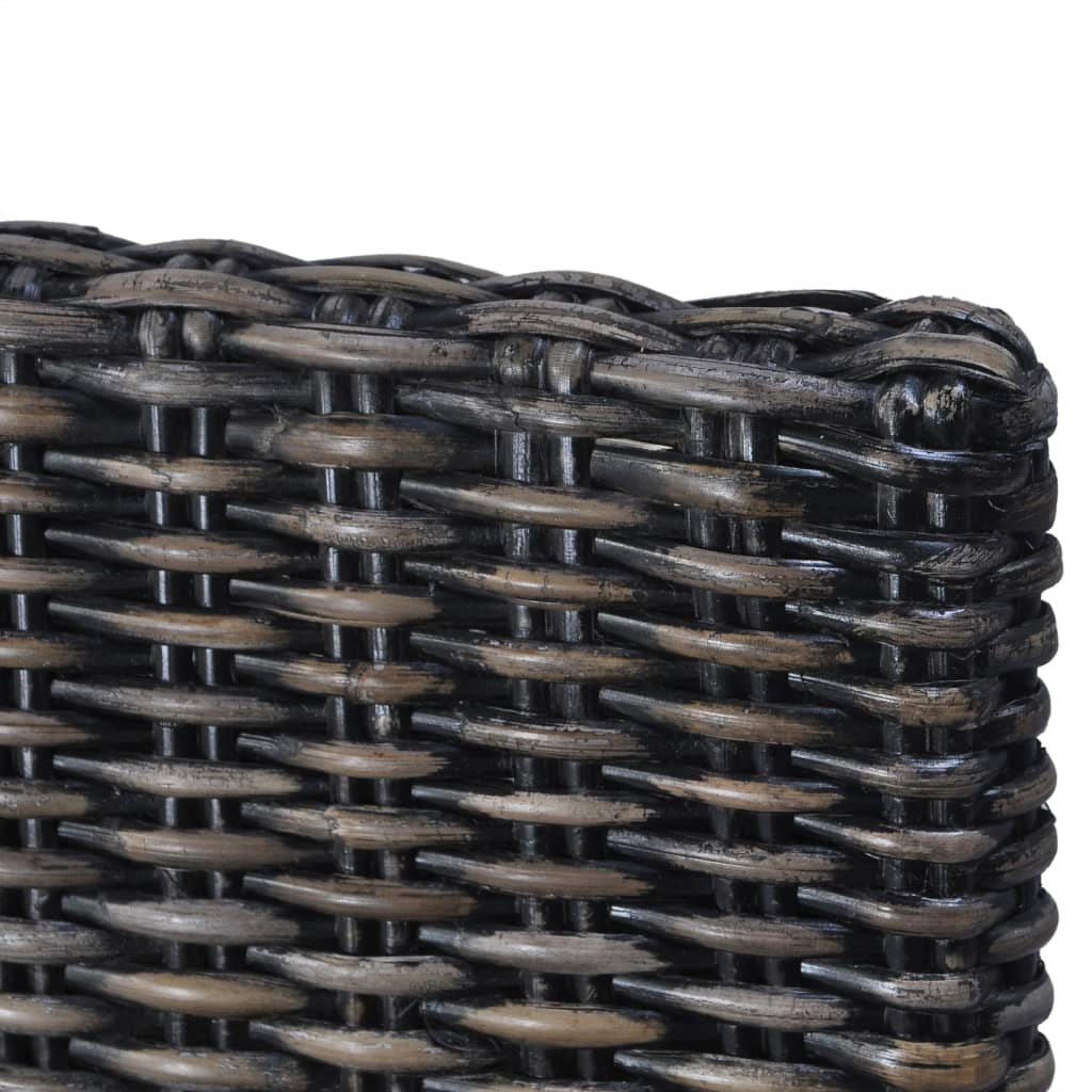 Dining chairs, 4 pcs., black, Kubu rattan and mango wood