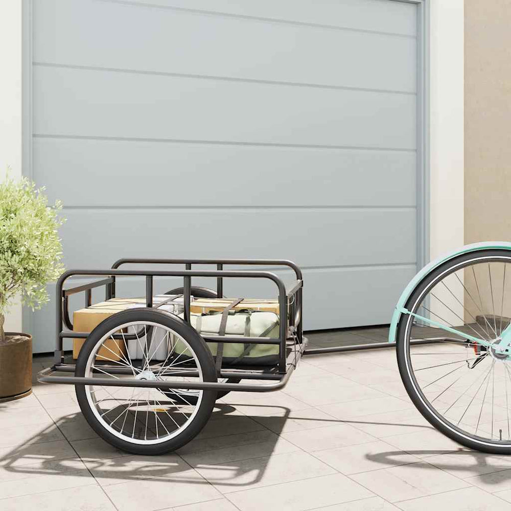 Bicycle trailer, black, 130x73x48.5cm, steel