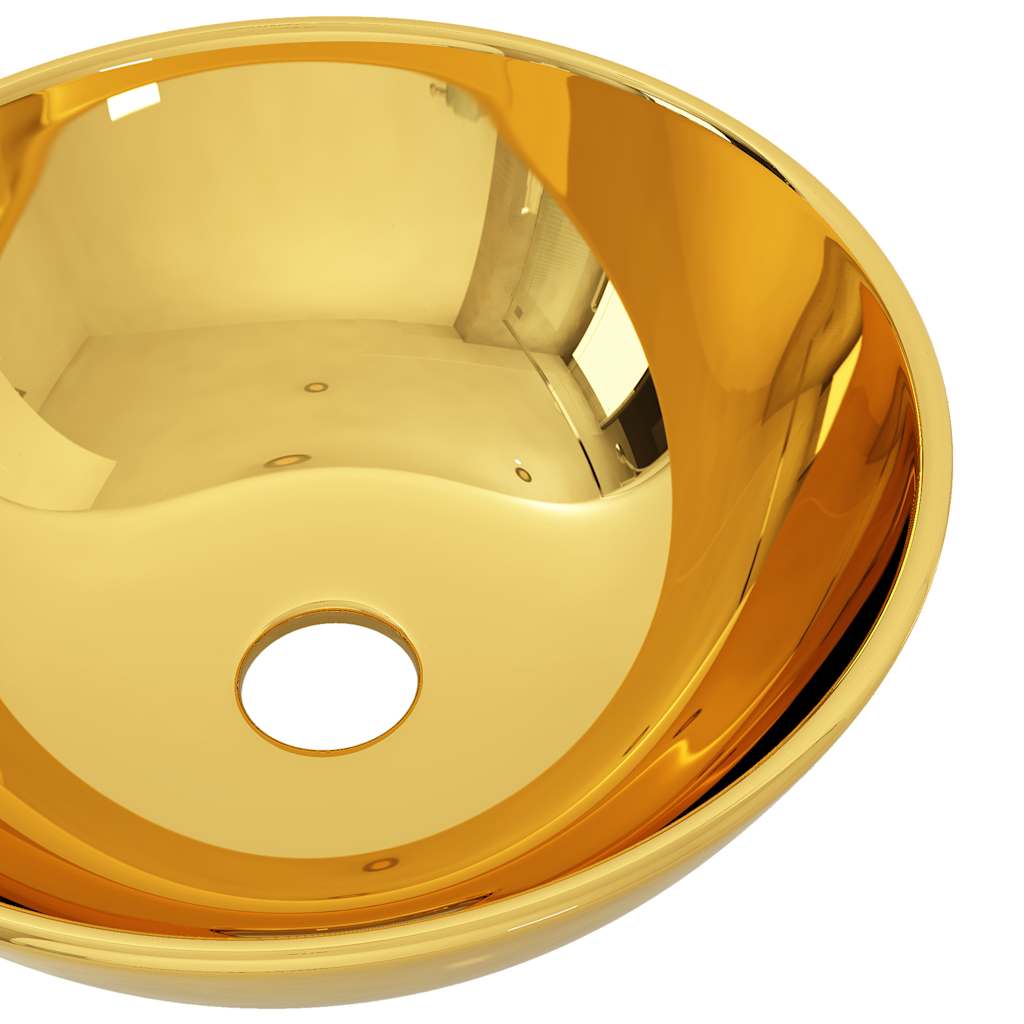 Washbasin, 28x10cm, gold color, ceramic