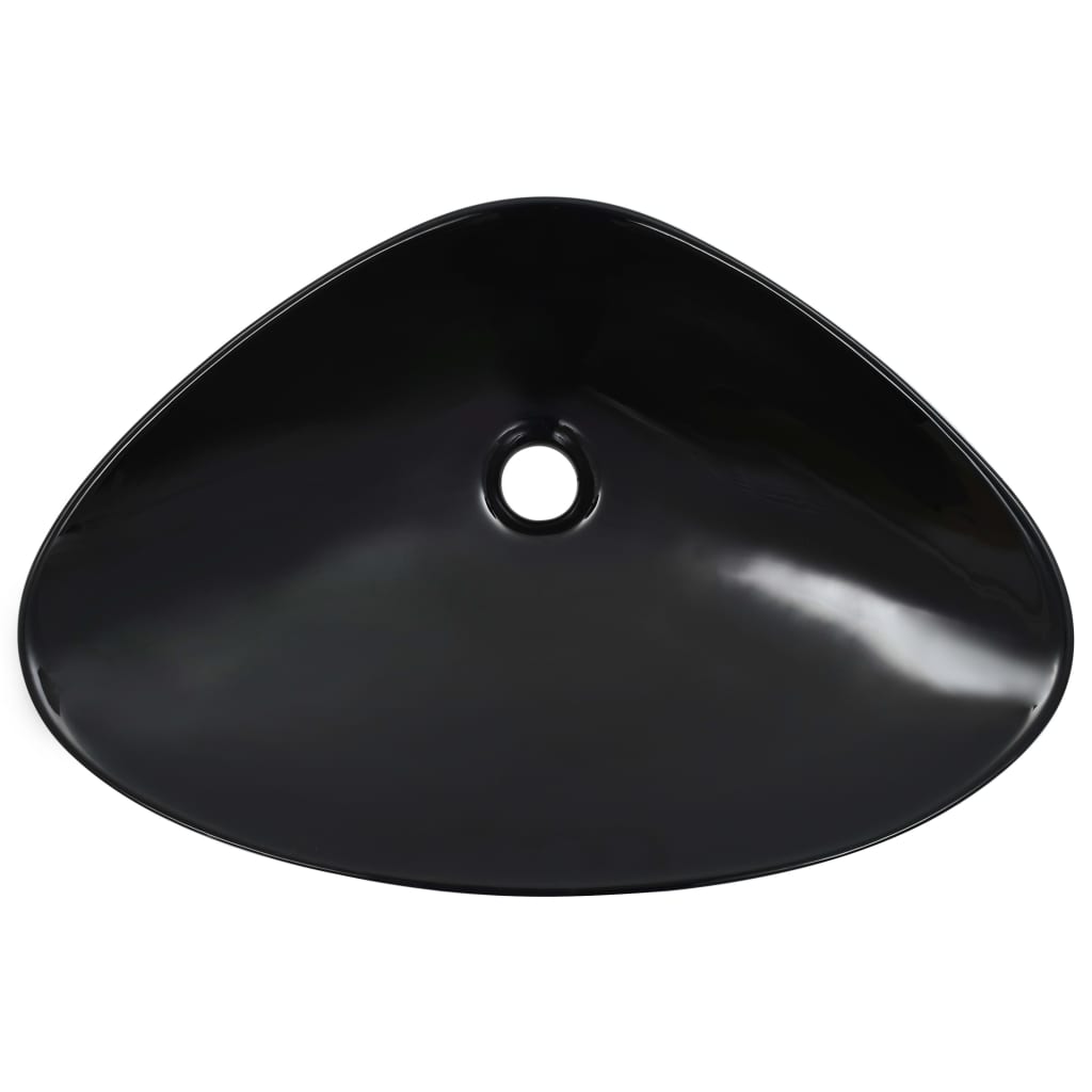 Washbasin, black, 58.5x39x14 cm, ceramic
