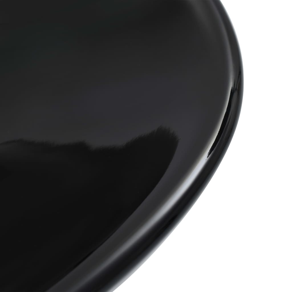 Washbasin, black, 58.5x39x14 cm, ceramic