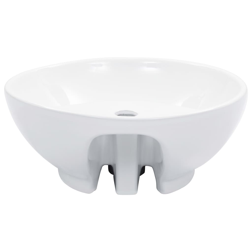 Washbasin with splash guard, 46.5x18cm, white, ceramic.