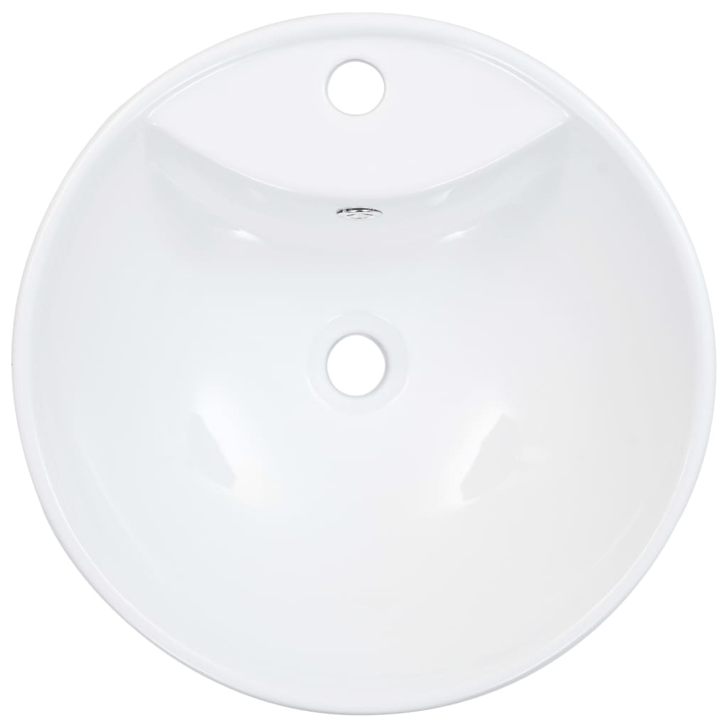 Washbasin with splash guard, 46.5x18cm, white, ceramic.
