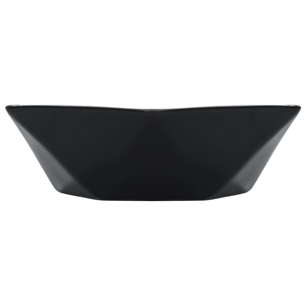 Washbasin, black, 41x36.5x12cm, ceramic
