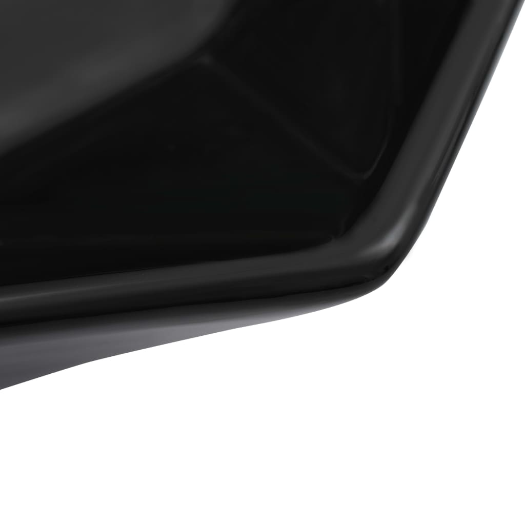 Washbasin, black, 41x36.5x12cm, ceramic