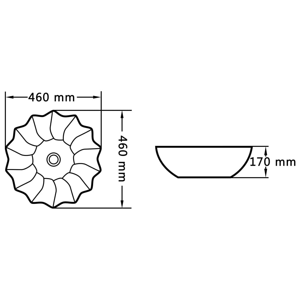 Sink, white, 46x17cm, ceramic