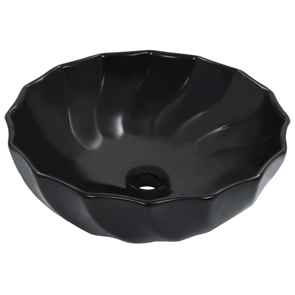 Sink, black, 46x17cm, ceramic