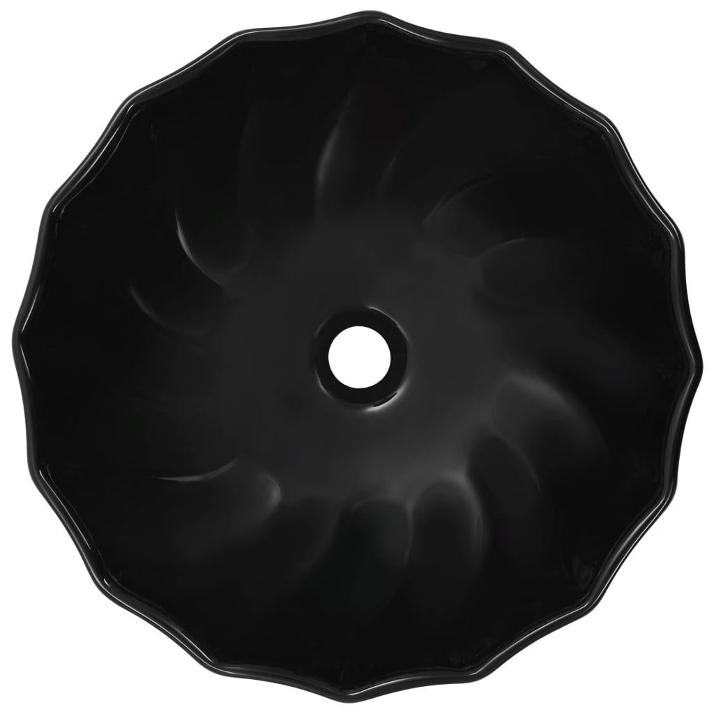 Sink, black, 46x17cm, ceramic