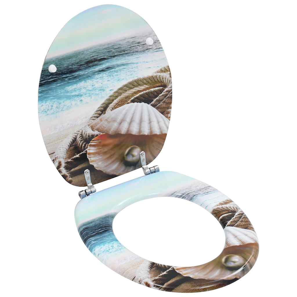 Toilet seat with lid, MDF, shell design