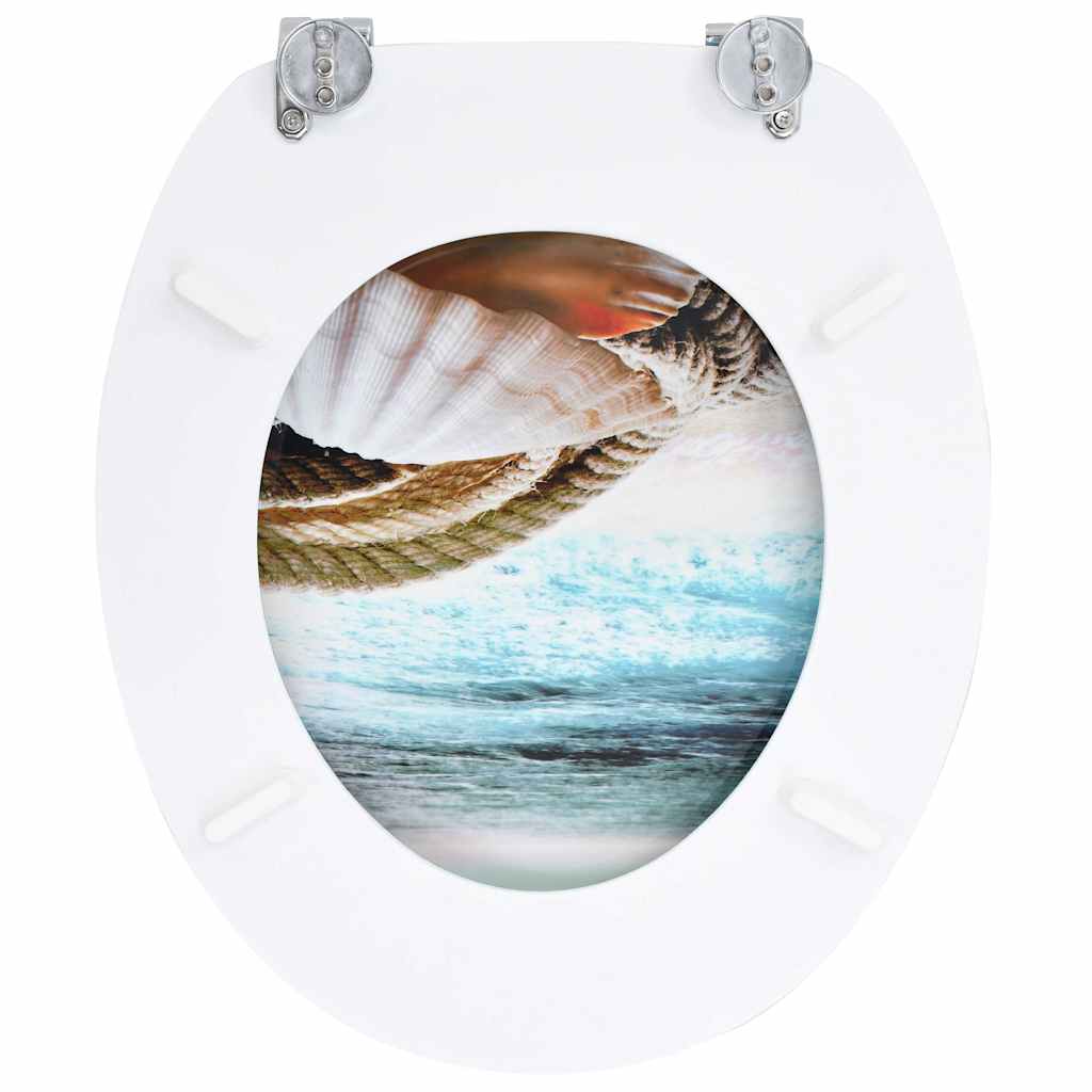 Toilet seat with lid, MDF, shell design